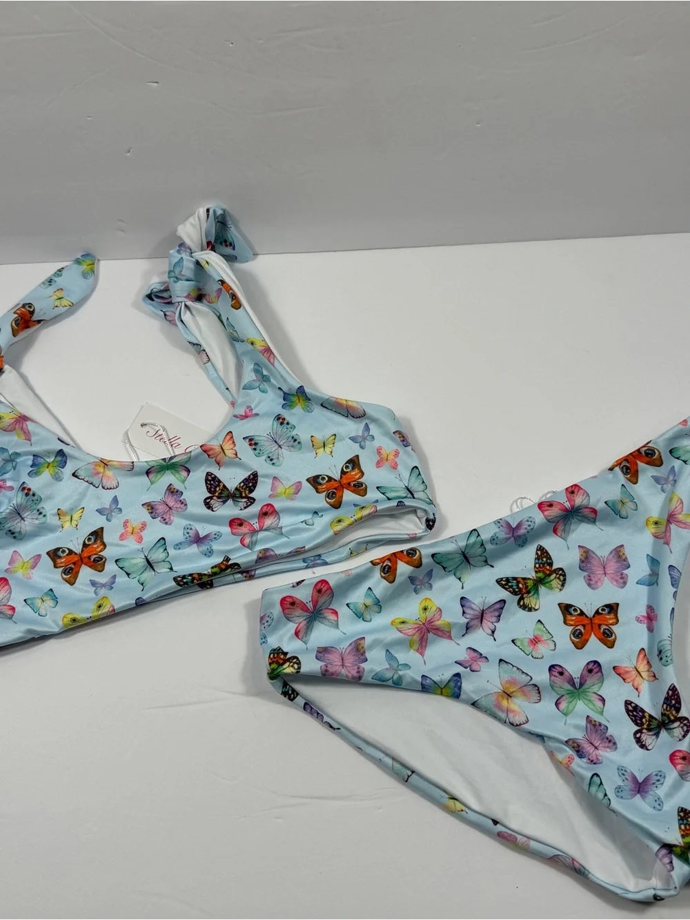 NWT Stella Cove 1000 Butterflies Blue Two Piece Swimsuit Girls 8yrs Beach